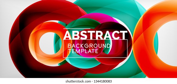 Anillos vectores fondo abstracto, plantilla de ilustración moderna