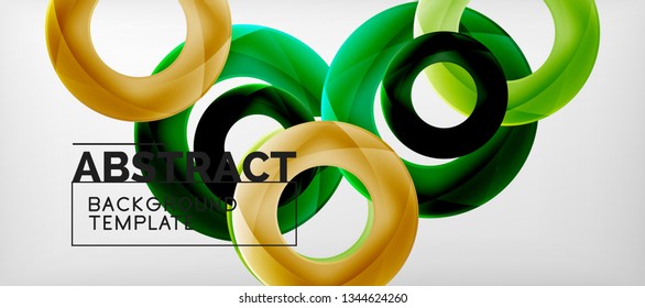 Vector rings abstract background, modern illustration template