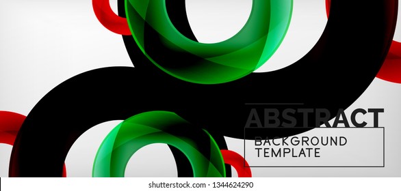 Vector rings abstract background, modern illustration template