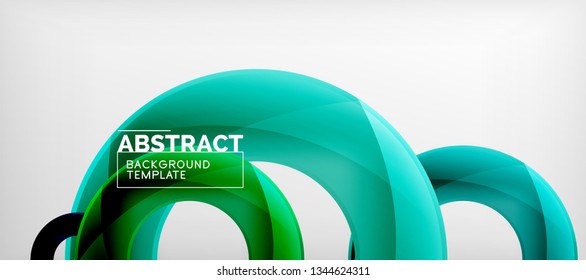 Vector rings abstract background, modern illustration template