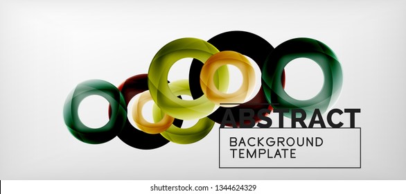 Vector rings abstract background, modern illustration template