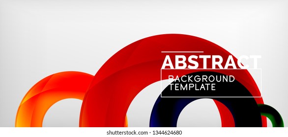 Vector rings abstract background, modern illustration template