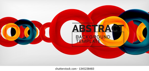 Vector rings abstract background, modern illustration template