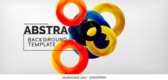 Vector rings abstract background, modern illustration template