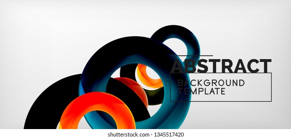 Vector rings abstract background, modern illustration template