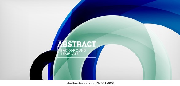 Vector rings abstract background, modern illustration template