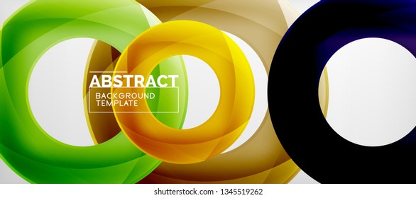 Anillos vectores fondo abstracto, plantilla de ilustración moderna