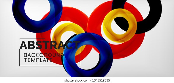 Anillos vectores fondo abstracto, plantilla de ilustración moderna