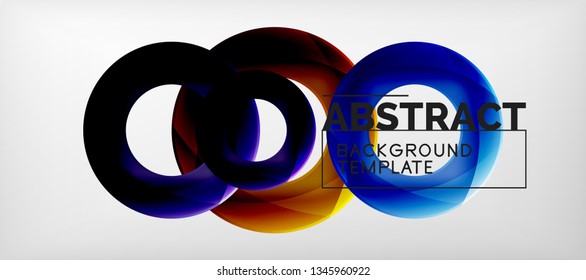 Vector rings abstract background, modern illustration template