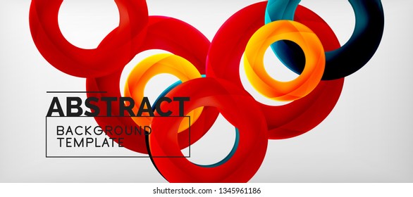 Vector rings abstract background, modern illustration template