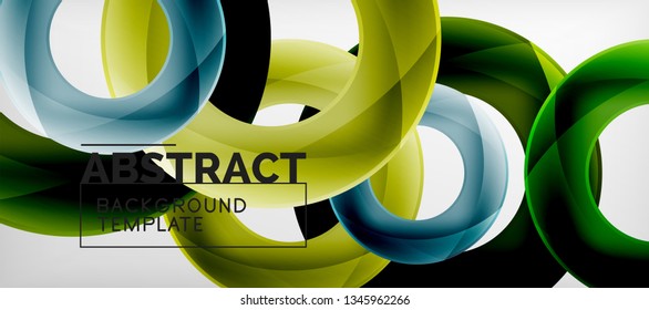 Vector rings abstract background, modern illustration template