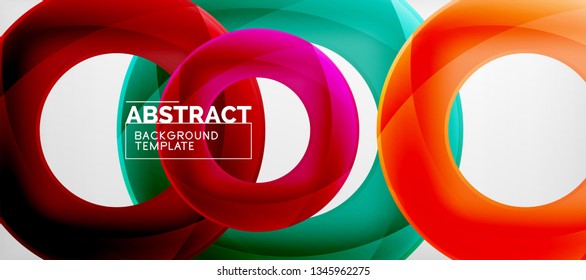 Vector rings abstract background, modern illustration template