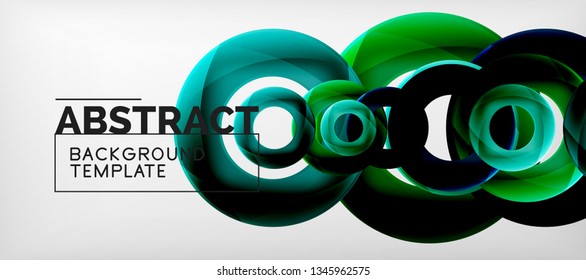 Vector rings abstract background, modern illustration template