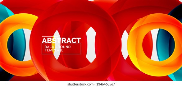 Vector rings abstract background, modern illustration template