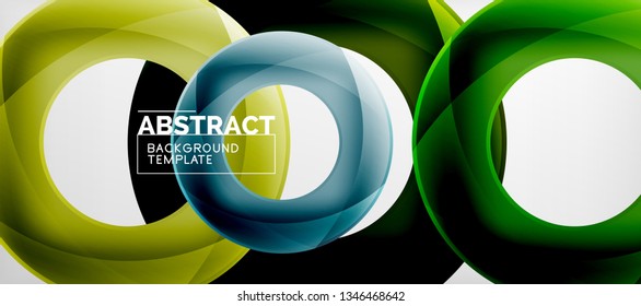 Vector rings abstract background, modern illustration template