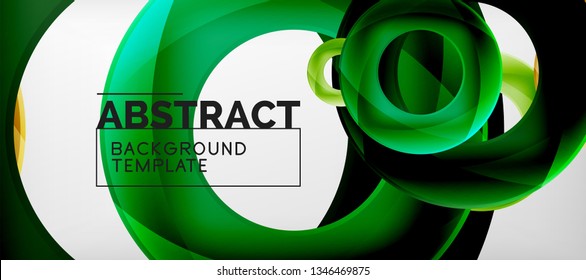 Vector rings abstract background, modern illustration template