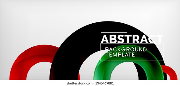 Vector rings abstract background, modern illustration template