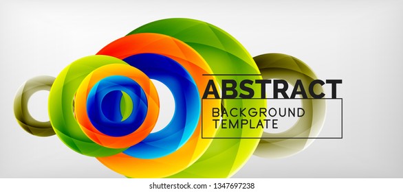 Vector rings abstract background, modern illustration template