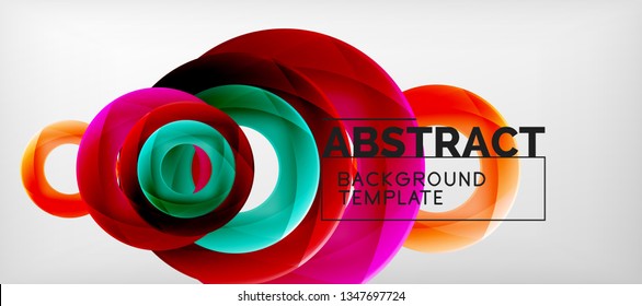 Vector rings abstract background, modern illustration template