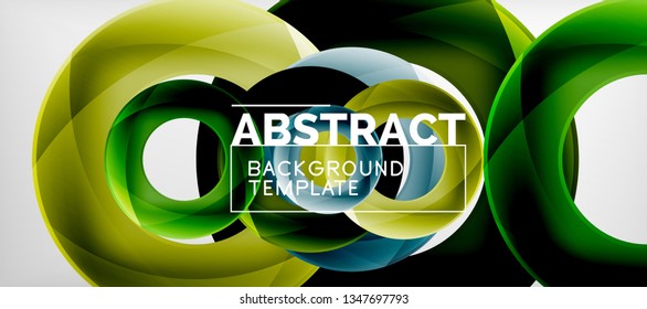Vector rings abstract background, modern illustration template