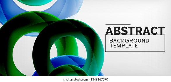 Vector rings abstract background, modern illustration template