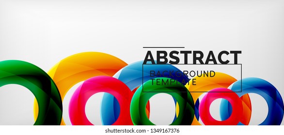 Vector rings abstract background, modern illustration template