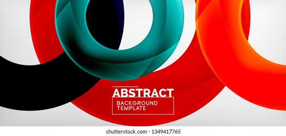 Vector rings abstract background, modern illustration template