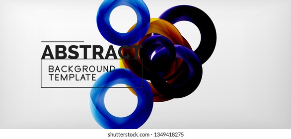 Vector rings abstract background, modern illustration template