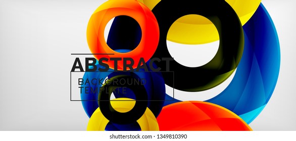 Vector rings abstract background, modern illustration template