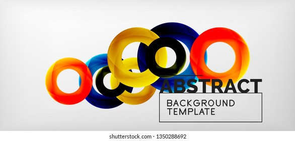 Vector rings abstract background, modern illustration template