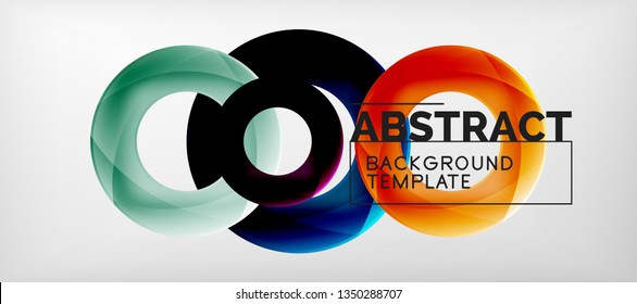 Vector rings abstract background, modern illustration template