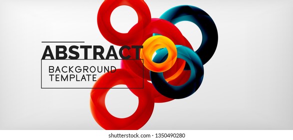 Anillos vectores fondo abstracto, plantilla de ilustración moderna