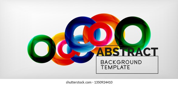 Vector rings abstract background, modern illustration template