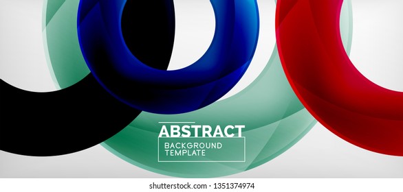 Vector rings abstract background, modern illustration template