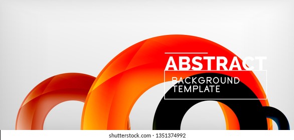 Vector rings abstract background, modern illustration template