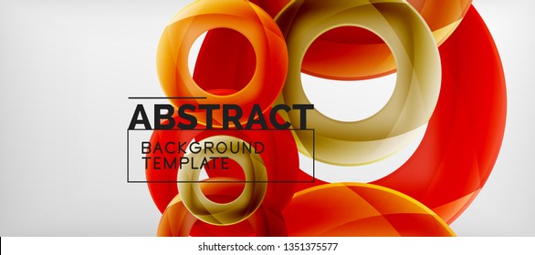 Vector rings abstract background, modern illustration template