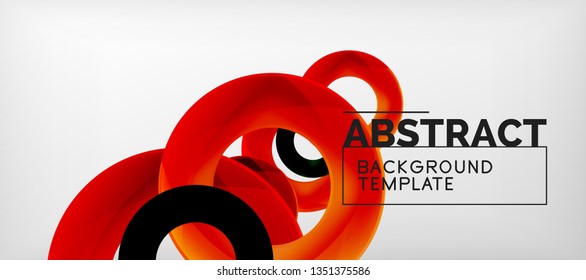 Vector rings abstract background, modern illustration template