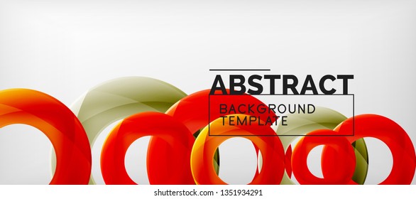 Vector rings abstract background, modern illustration template