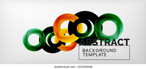 Vector rings abstract background, modern illustration template