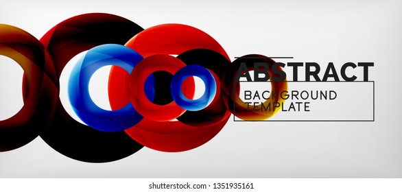 Anillos vectores fondo abstracto, plantilla de ilustración moderna