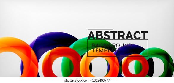 Vector rings abstract background, modern illustration template