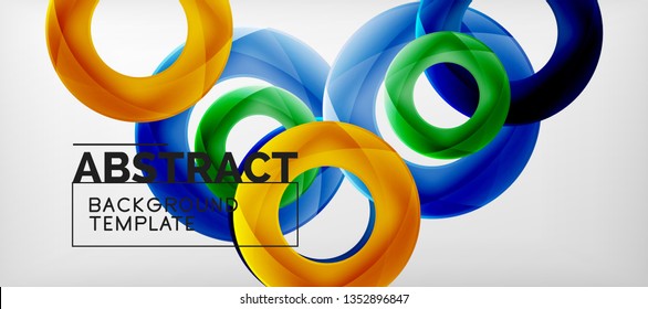 Vector rings abstract background, modern illustration template