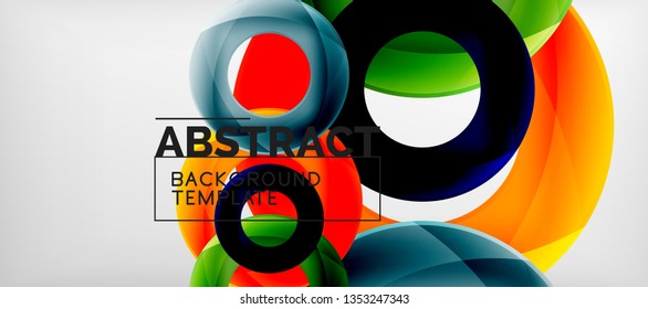 Vector rings abstract background, modern illustration template
