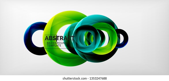 Vector rings abstract background, modern illustration template
