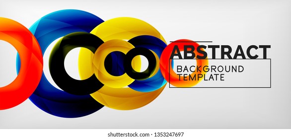 Vector rings abstract background, modern illustration template