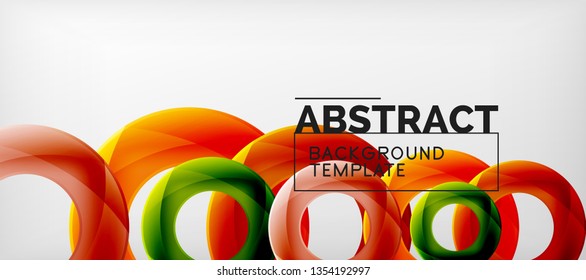 Vector rings abstract background, modern illustration template