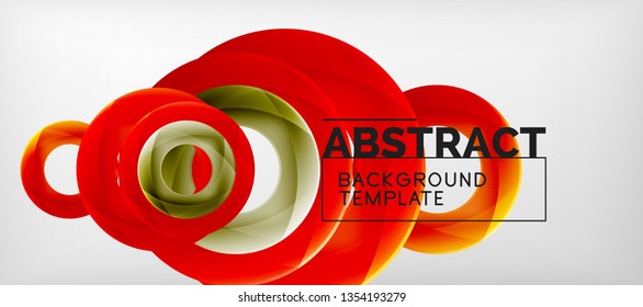 Anillos vectores fondo abstracto, plantilla de ilustración moderna