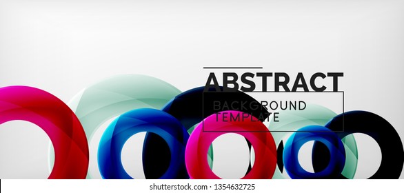 Vector rings abstract background, modern illustration template