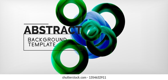Anillos vectores fondo abstracto, plantilla de ilustración moderna