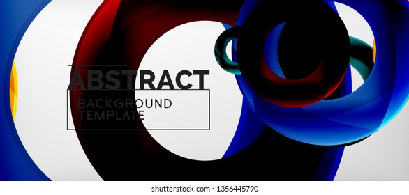 Vector rings abstract background, modern illustration template